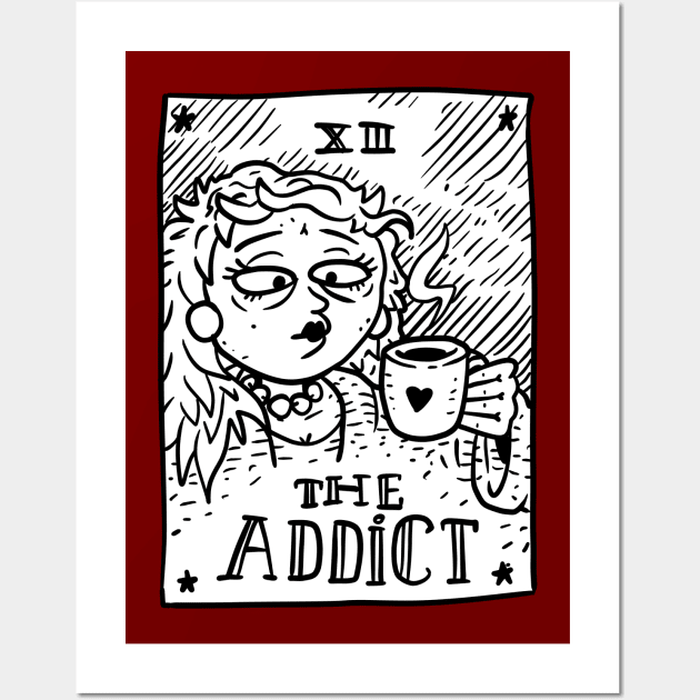 coffee tarot card. the addict. Wall Art by JJadx